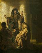 REMBRANDT Harmenszoon van Rijn Simeon and Anna Recognize the Lord in Jesus oil